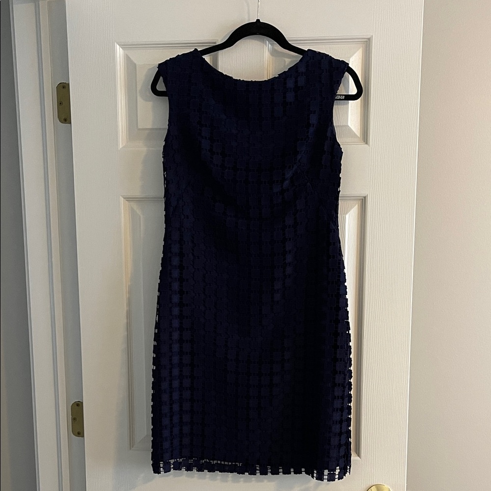 Ralph Lauren Navy Textured Mini Dress